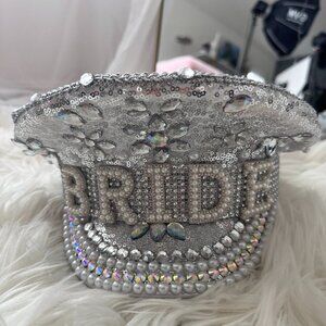 Bride Captain Hat Bling Sequins Beads Jewels Wedding Bachelorette Party Photos